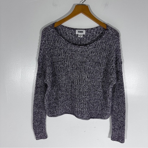PINK Victoria Secret Boatneck Sweater Purple White XSmall - Picture 9 of 9
